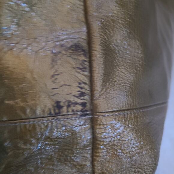 Coach Metallic Gold Patent Leather Tote Bag Chain Handles Large Style 14129 - Picture 13 of 16